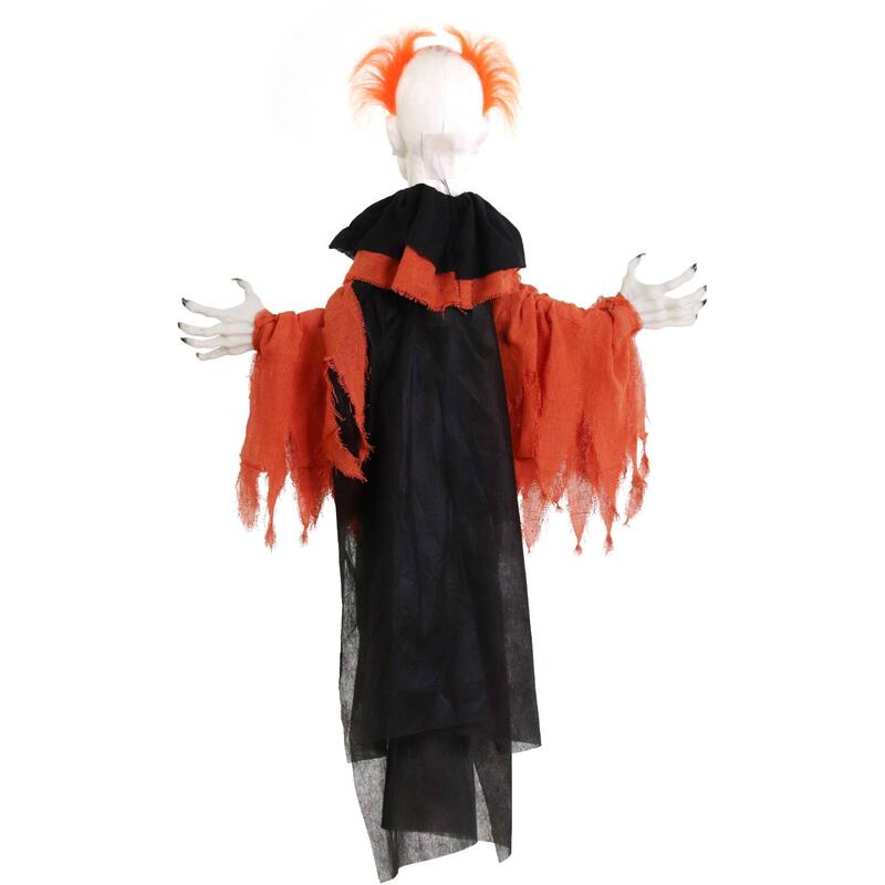 Haunted Hill Farm Twister the Clown Animatronic Tree Hugger with Movement, Sounds, and Light-Up Eyes for Halloween Decoration