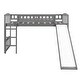 preview thumbnail 4 of 16, Modern Twin Size Solid Pine Wood Loft Bed with Full Length Guardrail, Built-in Ladder and Slide