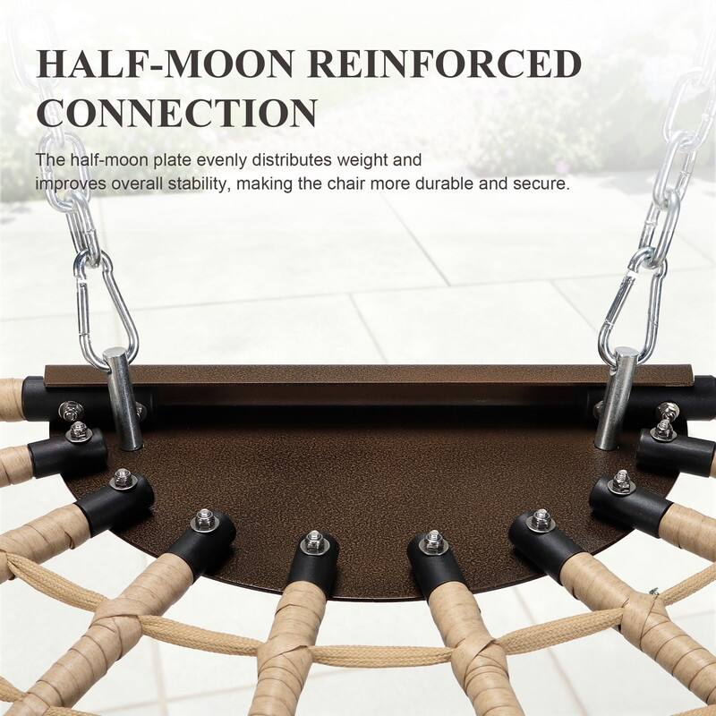 Oversized Outdoor Double Hanging Egg Chair with Cushions, 700 lbs Capacity Swing Chair for Indoor or Patio