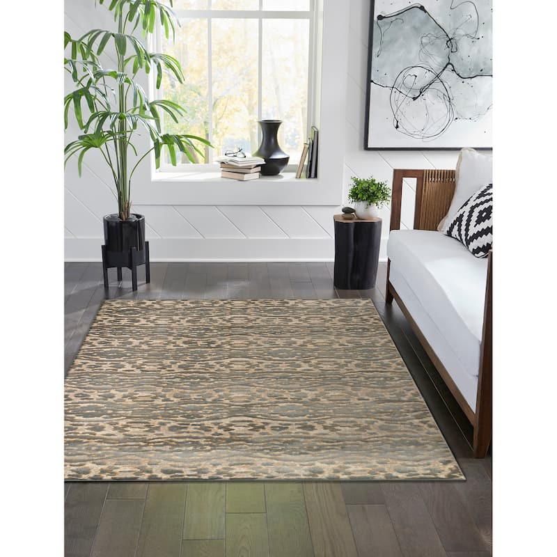 Liora Manne Soho Safari Stripe Indoor Rug Neutral 8'10"X11'9"