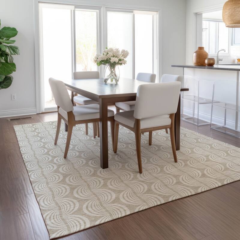 Machine Washable Indoor/ Outdoor Contemporary Chantille Rug