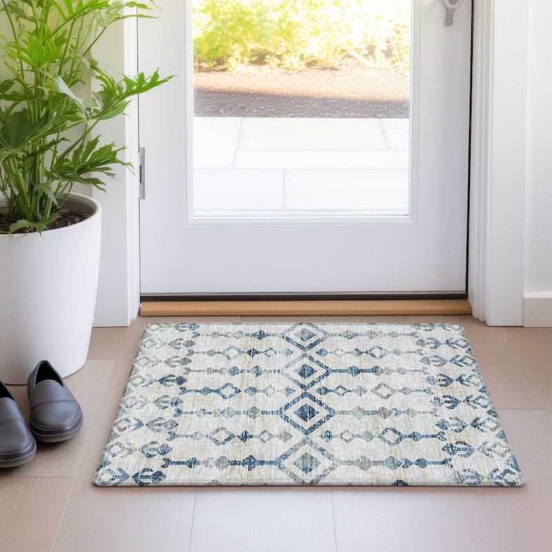 Premium Washable Super Soft Boho Moroccan Mayfield Rug - Ivory - 1' 8" x 2' 6" - Rectangle