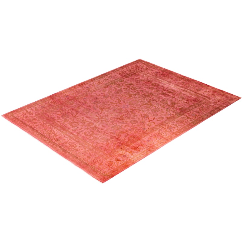 Overdyed One-of-a-Kind Hand-Knotted Area Rug - Pink - 9' 1" x 11' 10"