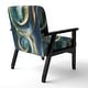 preview thumbnail 25 of 101, Designart "Mettalic Indigo And Gold II" Upholstered Abstract Accent Chair - Glam Arm Chair For Living Room