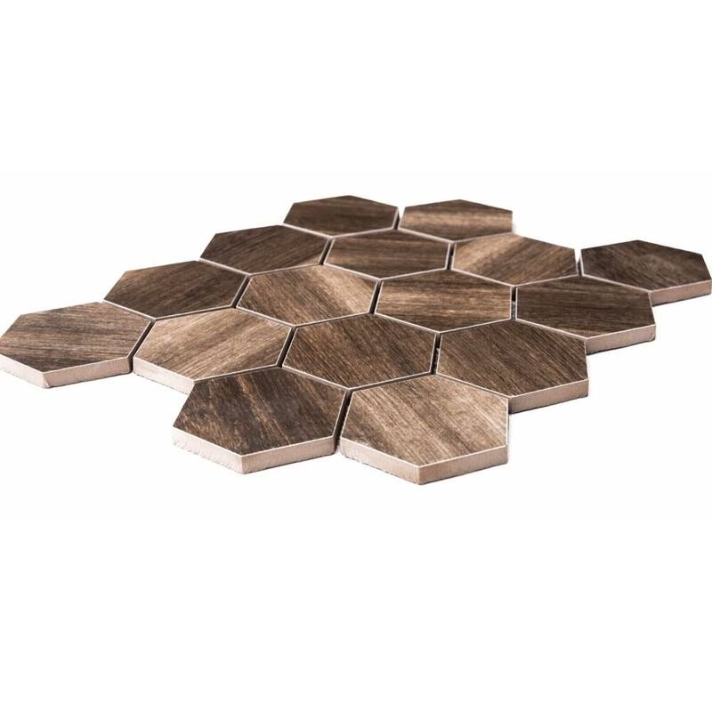 Catskills 3x3 Tobacco Matte Porcelain Hexagon Mosaic Tile - Floor, Wall & Backsplash