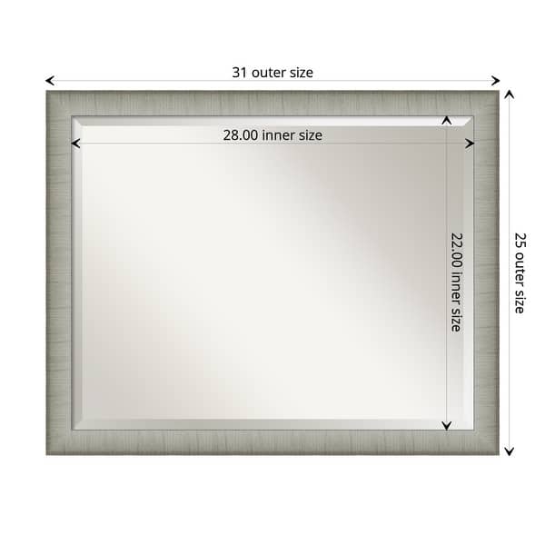 dimension image slide 7 of 18, Beveled Bathroom Wall Mirror - Elegant Frame