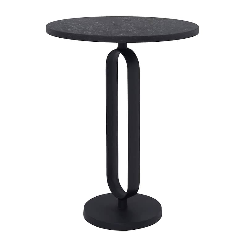 Renwil Eryx Indoor Cast Aluminum Side Table, Matte Black