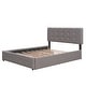 preview thumbnail 18 of 25, Queen Size Linen Upholstered Platform Bed w/ Trundle Wooden Bed Frame