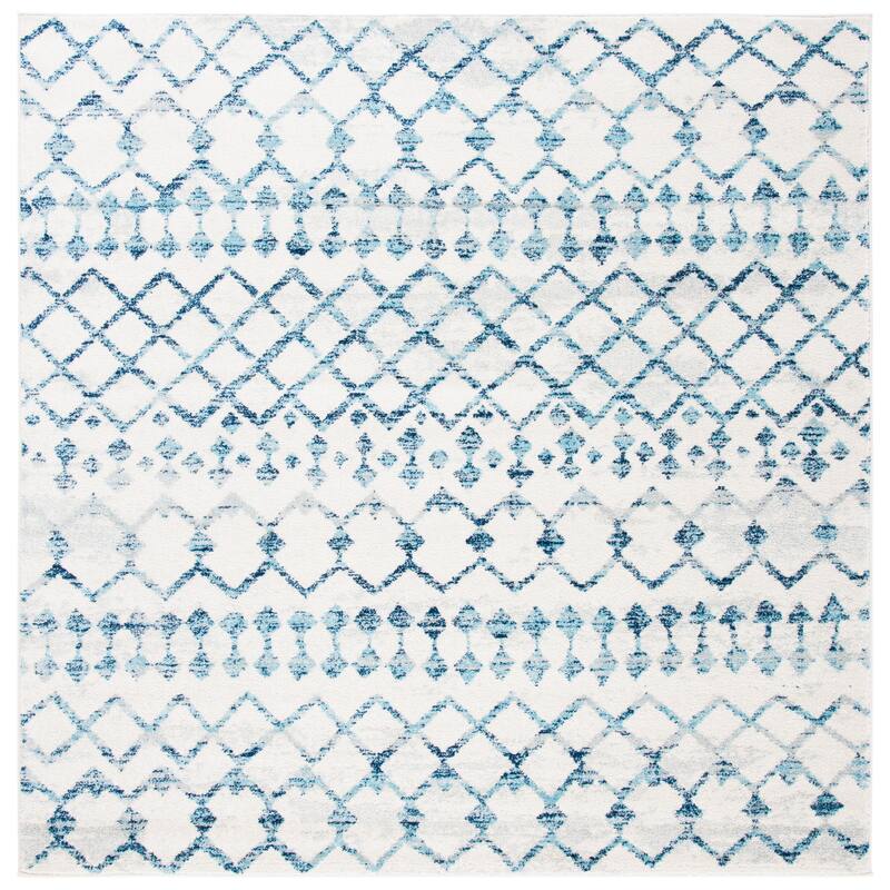 SAFAVIEH Mercer Antonetta Moroccan Rug - 6'7" Square - Ivory/Turquoise