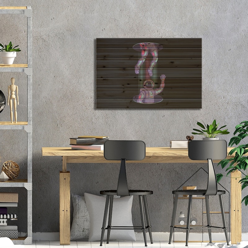 Odyssey - 80s/90s Retro Print On Wood by Studio Memphis Waves - Multi-Color