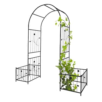 4 Pack Metal Garden Trellis 71" x 19.7" Rustproof Trellis for Climbing Plants Outdoor Flower Support Black