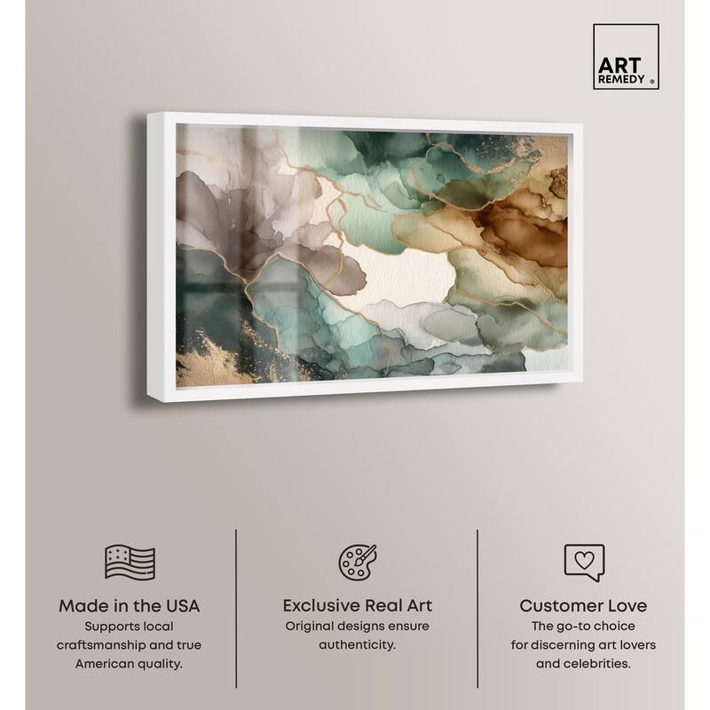 Golden Estuary II Shadowbox by Art Remedy