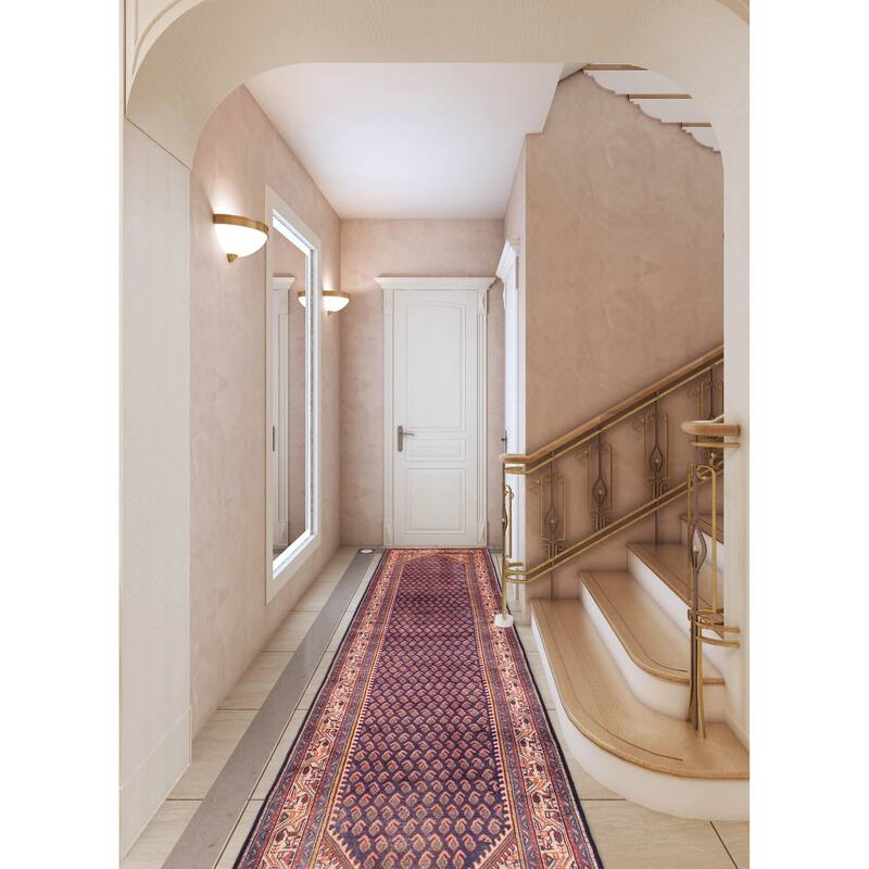 ECARPETGALLERY Hand-knotted Andelz Dark Navy Wool Rug - 3'5 x 13'5