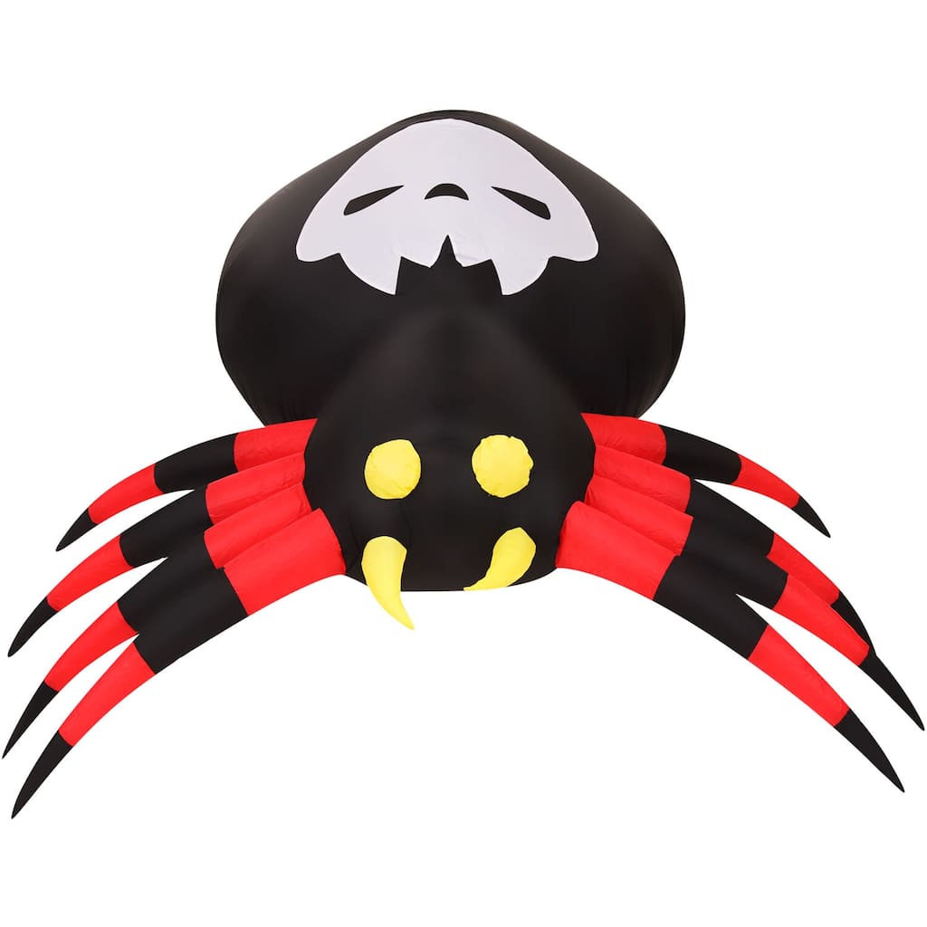 Haunted Hill Farm 6-Ft. Wide Prelit Inflatable Spider with Disco Lights