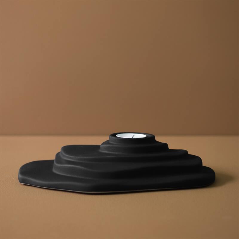 DUNE Candle holder Sandy Black - Sandy Black