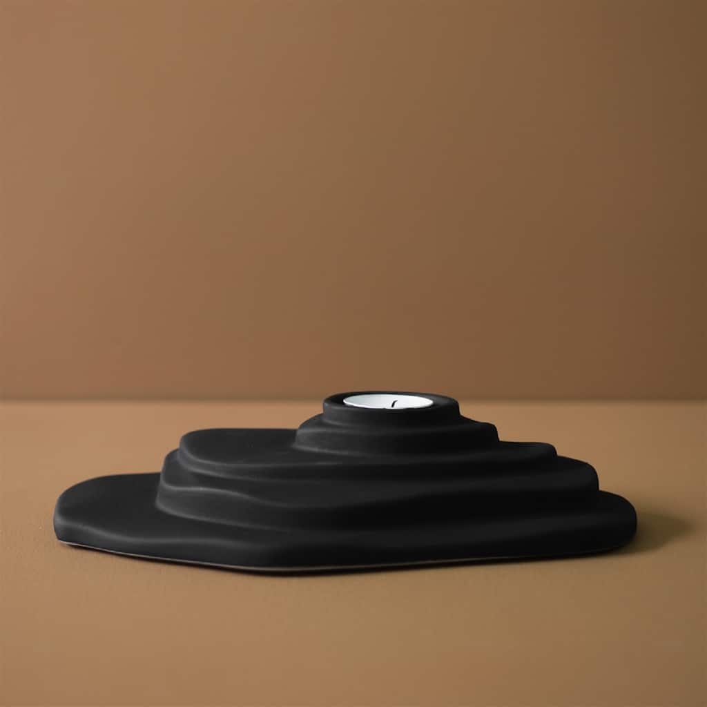 DUNE Candle holder Sandy Black - Sandy Black
