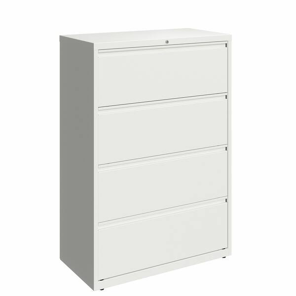 Shop Hirsh 36 In Wide Hl10000 Series 4 Drawer Lateral File Cabinet White Overstock 32292009