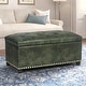 preview thumbnail 21 of 53, Adeco 35" Storage Ottoman Tufted Faux-Leather Lifted Top Bench