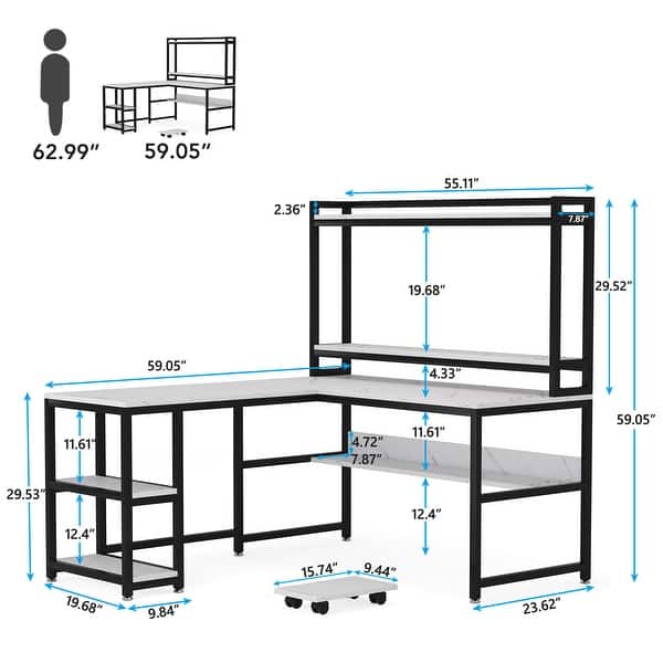 LShaped Reversible Computer Desk with hutch Bed Bath & Beyond 35807246