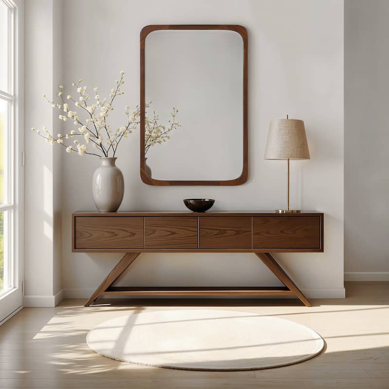 Renwil Sisley 36" H x 24" W Wall Mirror, Brown