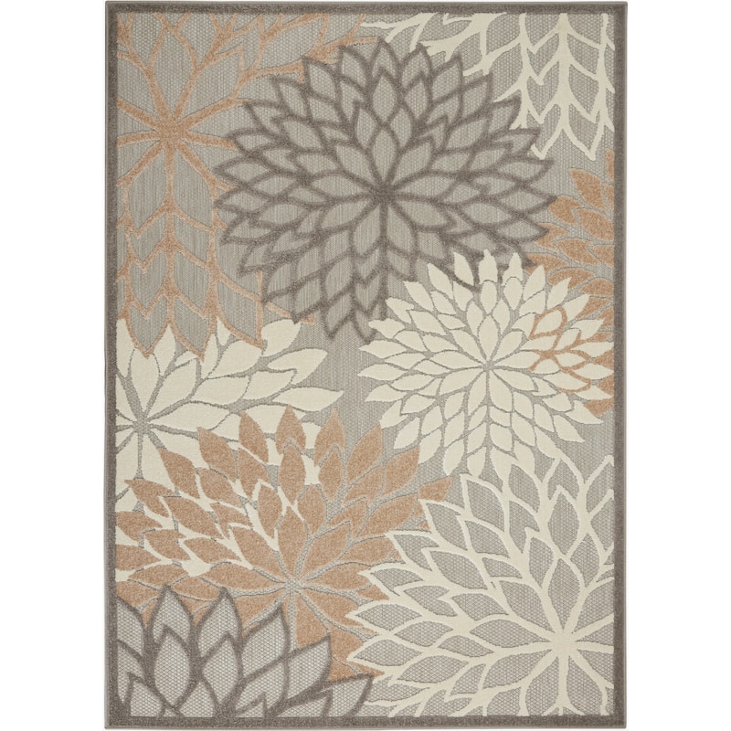 Nourison Aloha Floral Modern, Indoor/Outdoor Area Rug - 3'6" x 5'6" - Natural