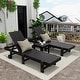 preview thumbnail 20 of 113, Shoreside Modern Poly Eco-Friendly All Weather Reclining Chaise Lounge With Wheels and Side Table (2-Piece Set)