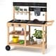 preview thumbnail 3 of 7, Outdoor Fir Wood Play Kitchen with Blackboard and Planting Pots-Natural - Multi