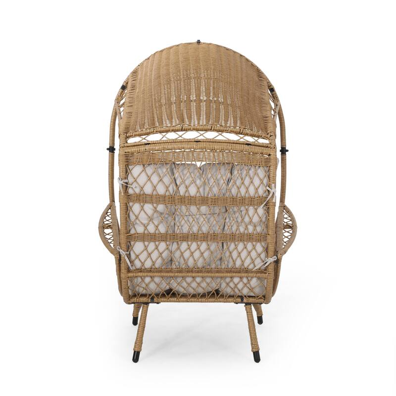 Malia Outdoor Cushioned Wicker Basket Chair by Christopher Knight Home - 32.50" W x 36.50" D x 56.75" H