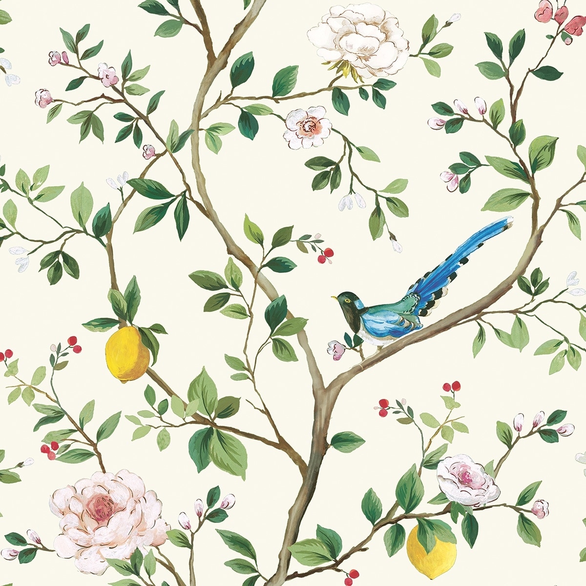 Daisy Bennett Designs Blossom Chinoiserie Premium Matte Non-Woven Peel and Stick Wallpaper