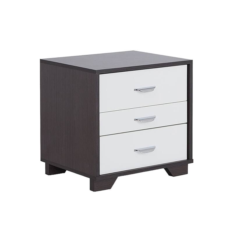 Two-tone Finish Nightstand with 3 Drawers