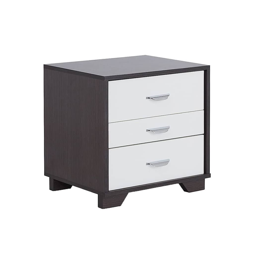 Two-tone Finish Nightstand with 3 Drawers