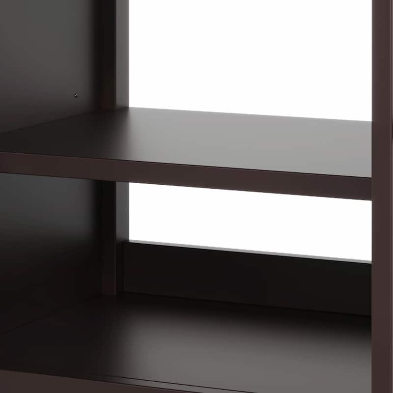 30" Bathroom Vanity with Ceramic Sink, Equipped with Adjustable Shelf and Tip-Out Tray