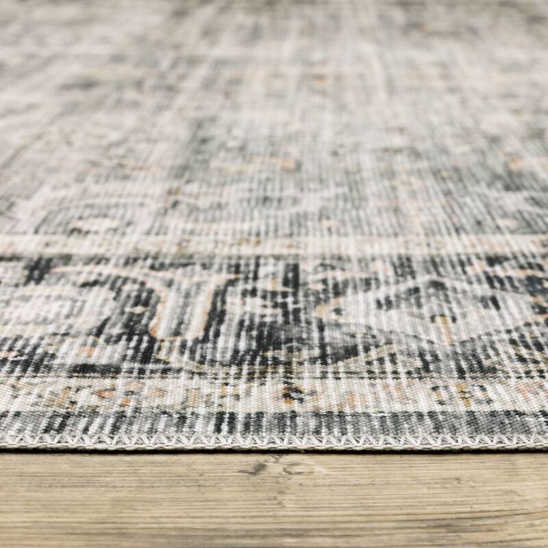 Vista Home Clarissa Washable Bordered Oriental Indoor Area Rug Mat