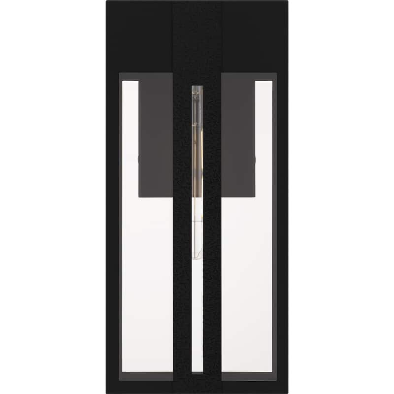 Matte Black Outdoor Wall Lantern from the Boswell Collection