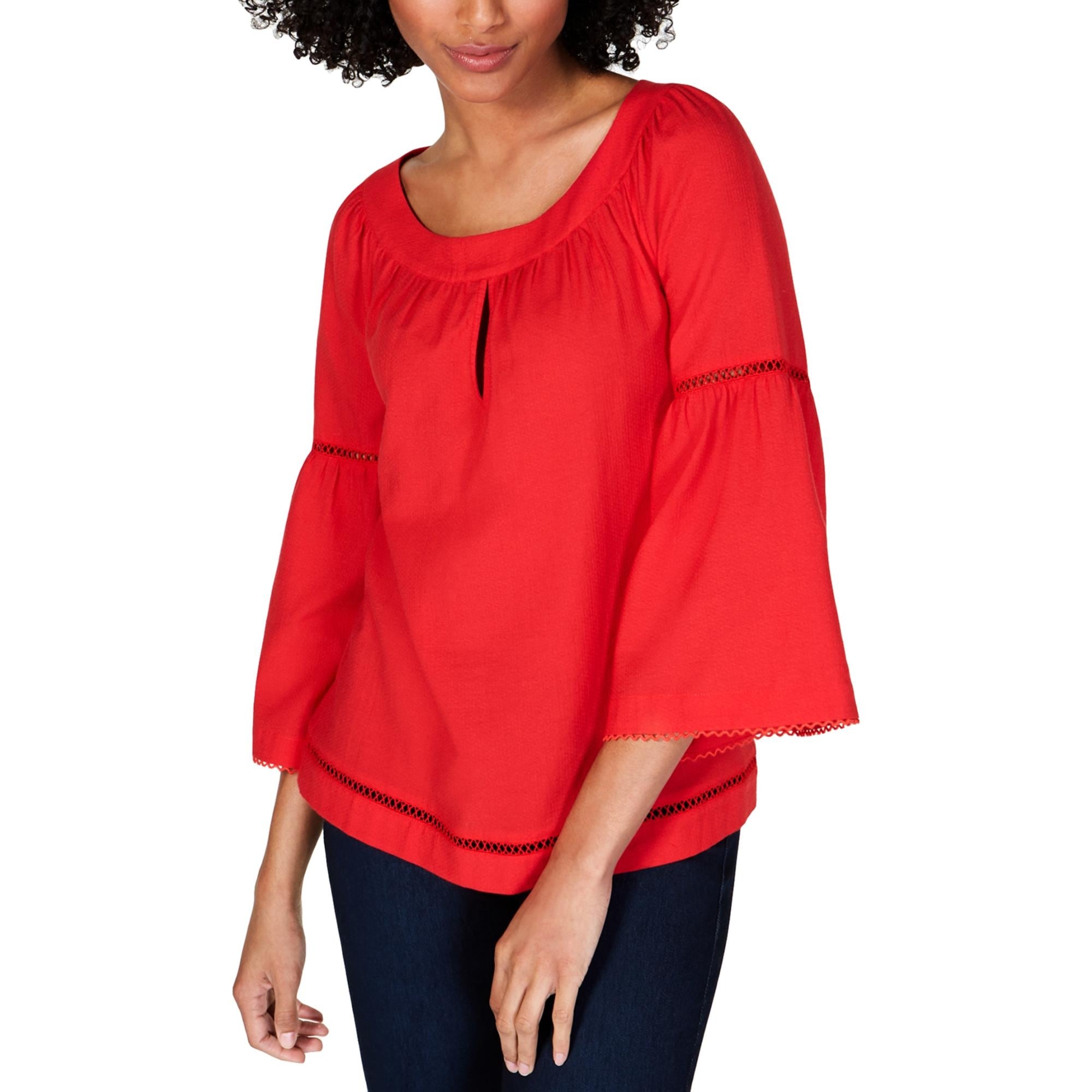 red peasant top