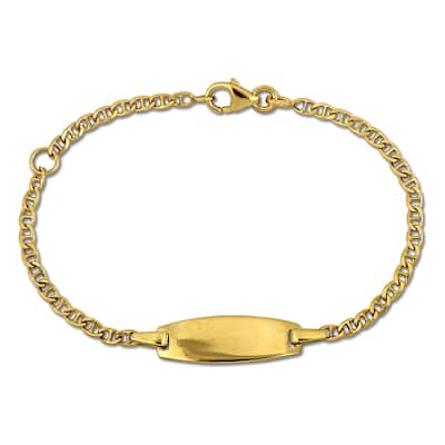 Miadora 2mm Marine Link Chain ID Bracelet 14K Yellow Gold