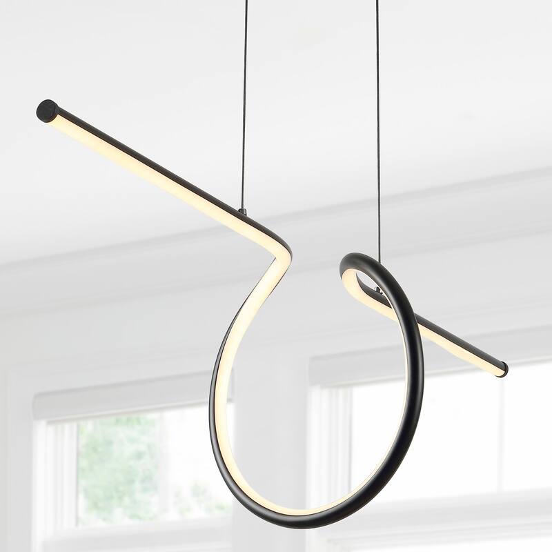 Sketch 34.5" Dimmable Adjustable Integrated LED Metal Linear Pendant, by JONATHAN Y