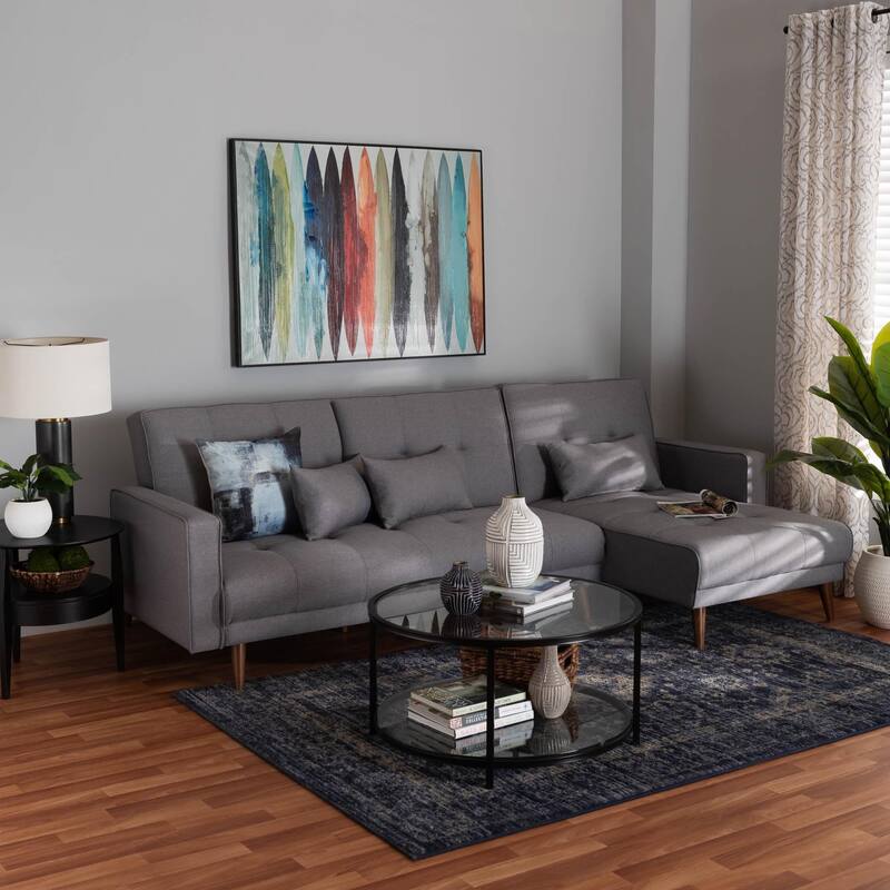 Claire Contemporary Clay Fabric Upholstered Convertible Sofa Bed