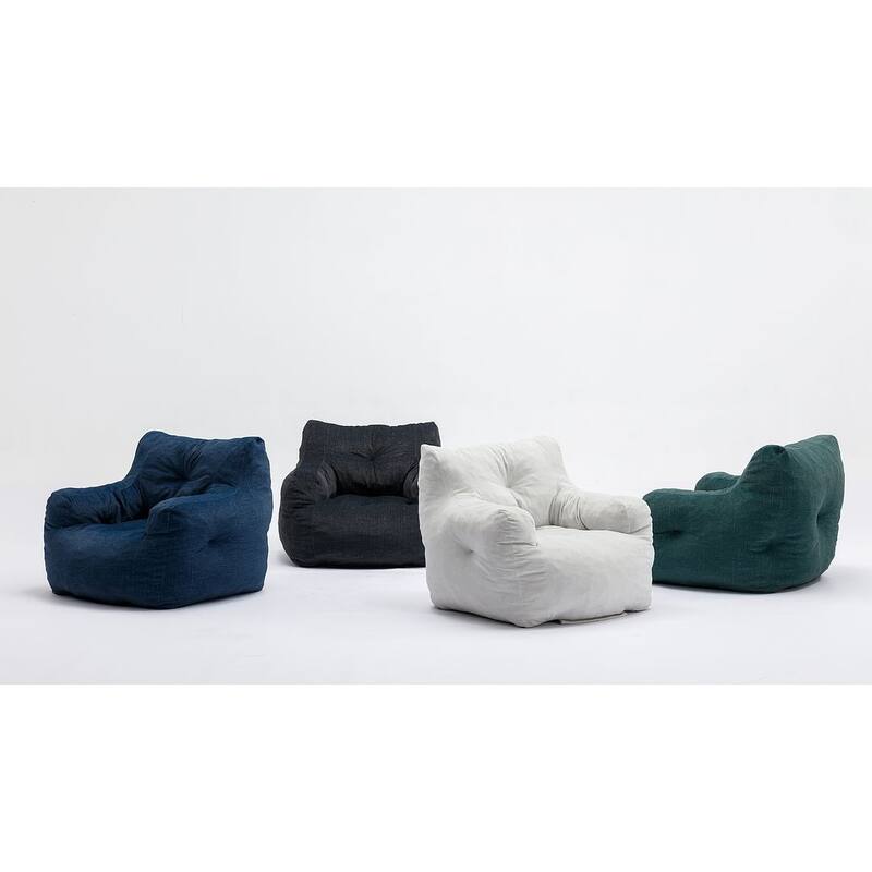 Modern & Elegant Bean Bag Chair | High Resilience Foam | Teddy Fabric or Cotton Linen | Versatile Lounge Seating
