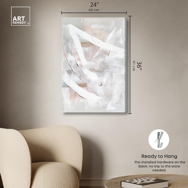 Thick White Texture I Canvas by Art Remedy, Gallery Wrapped