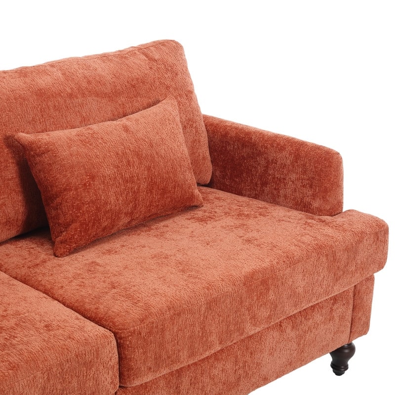 68.9-In Modern Chenille Fabric Loveseat,Living Room Couches with Rubber Wood Legs