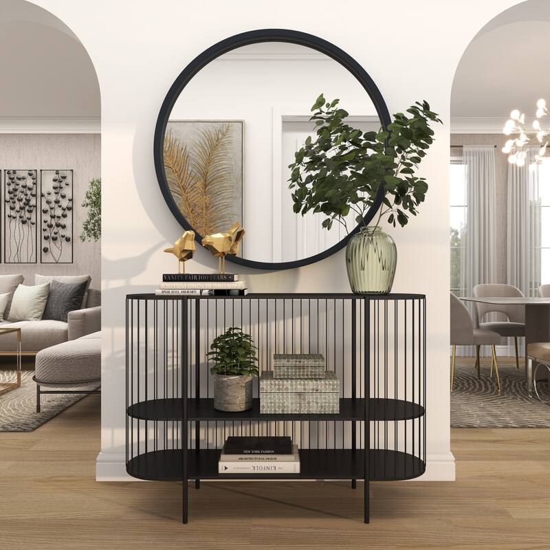 Black, White or Gold Wooden Room Wall Mirror with Thin Frame