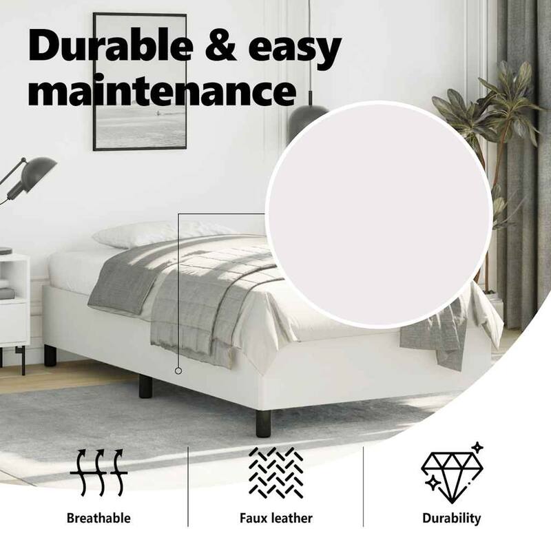 vidaXL Bed Frame, Faux Leather, No Mattress