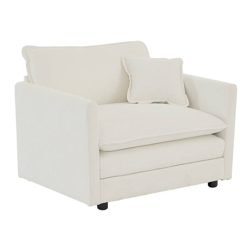 Modern Accent Chair with Ottoman, Living Room Club Chair Chenille Upholstered Armchair , Reading Chair for Bedroom