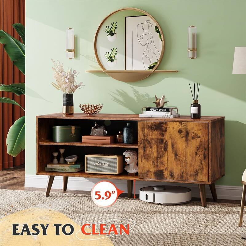 Mid-Century Modern TV Stand - 15.7"D x 55"W x 21.8"H