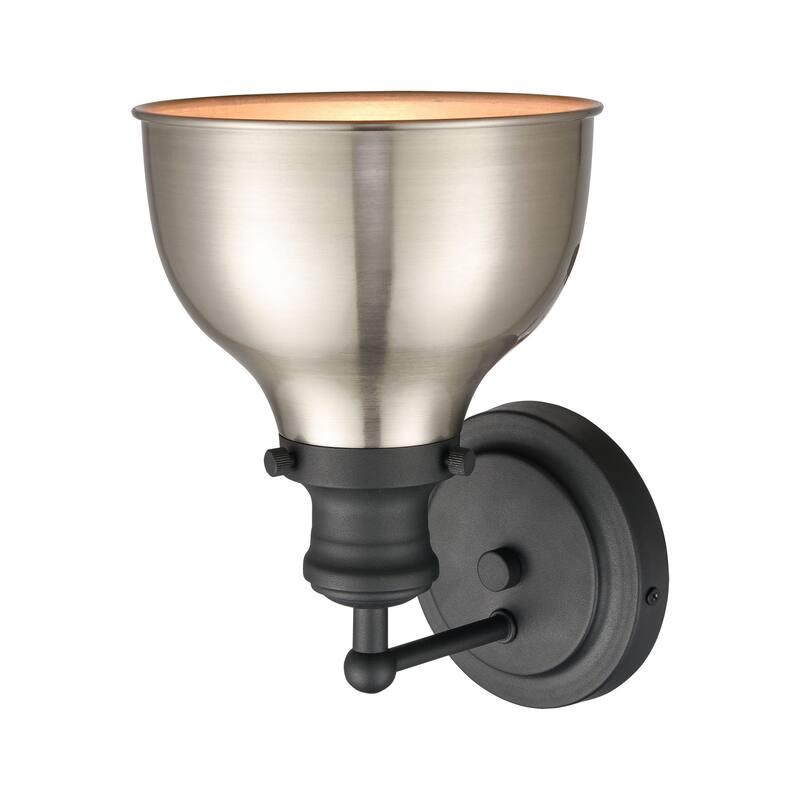 Elk Home Haralson Charcoal With Metal Shade 1 Light Vanity Light