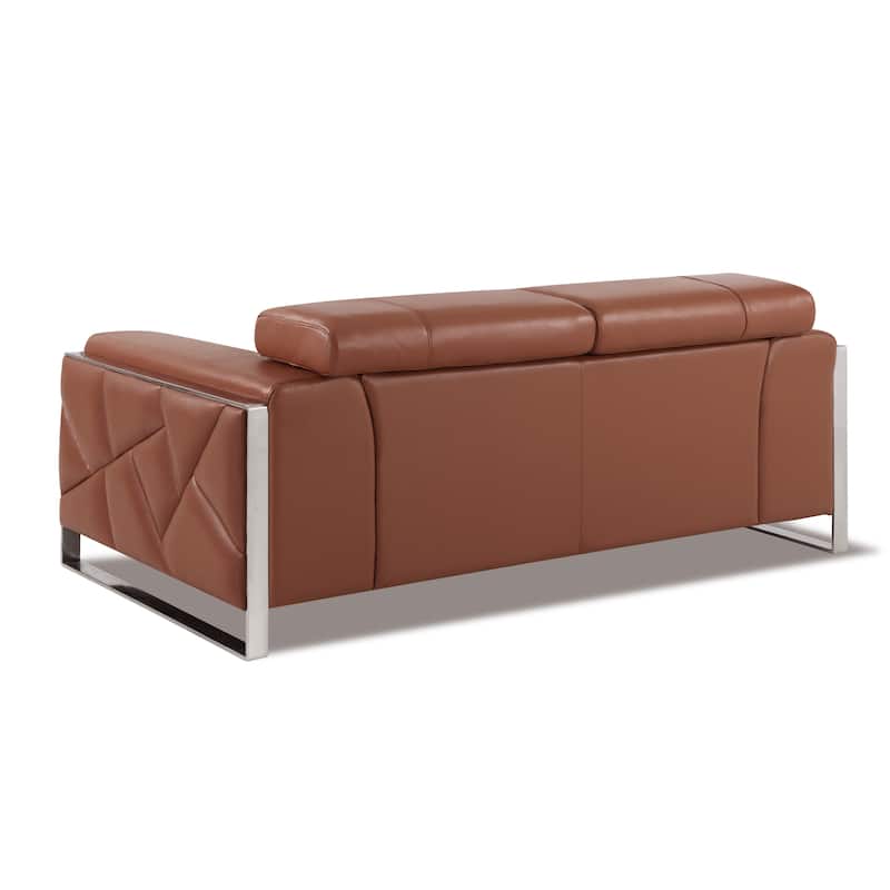 Top Grain Italian Leather Loveseat