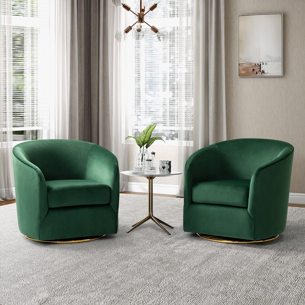 Emerald green barrel chair deals