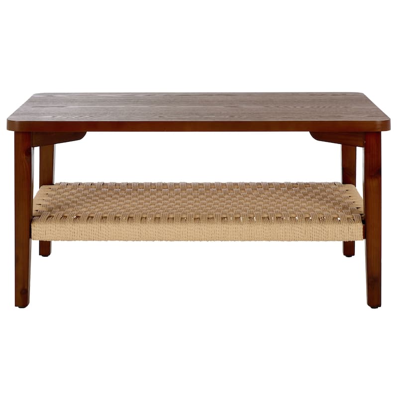 SAFAVIEH Home Dino 1-Shelf Coffee Table - 38"W x 22"D x 19"H - Walnut