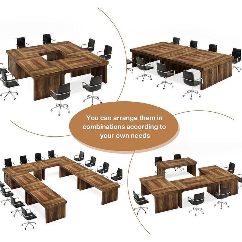 63" Rectangular Conference Table for Office Meeting Room – Modern 6ft Meeting Table for 4-6 People with Sturdy Frame